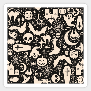 Halloween Night - Bone/Black Sticker